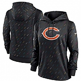 Women's Chicago Bears Nike Anthracite 2021 NFL Crucial Catch Therma Pullover Hoodie